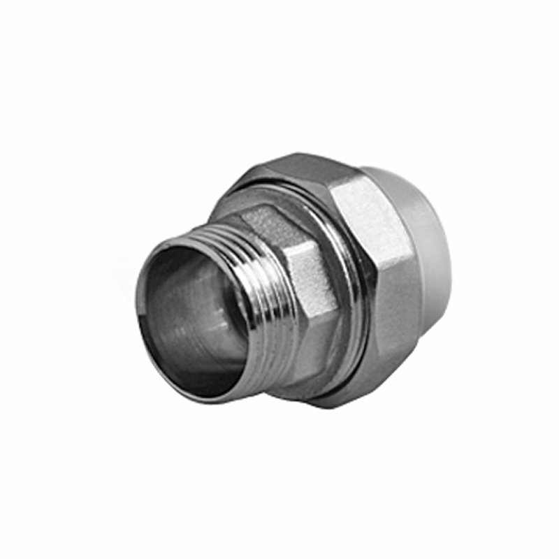 Муфтаразъемная ПП 25-1/2''  с наружной резьбой белая Политэк-1