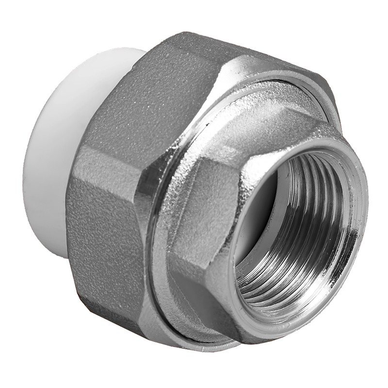 Муфта комбинированная ПП 32-3/4'' PN 25 разъёмная с внутренней резьбой белая VALFEX -1