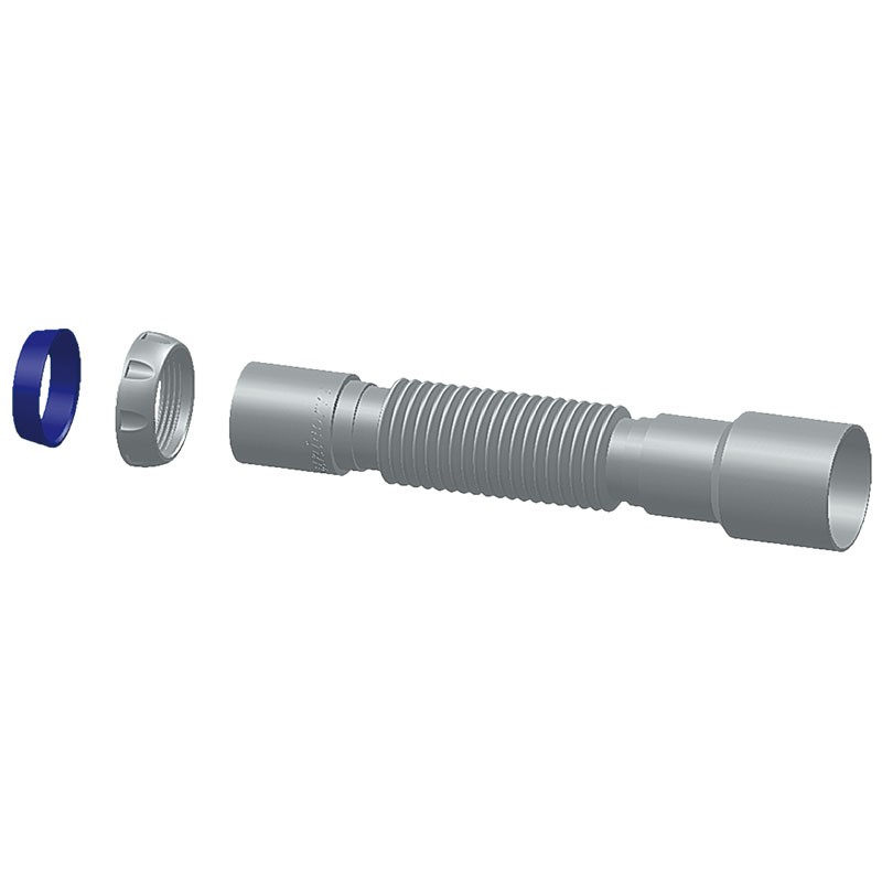 Труба гофрированная Unicorn D45, 40х50 гибкий отвод, 1 1/2'' х40 с уплотнительным кольцом, 400мм-2