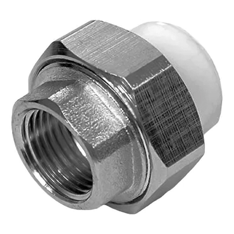 Муфта комбинированная ПП 75-21/2'' PN 25 разъёмная с внутренней резьбой белая РТП 22675-1