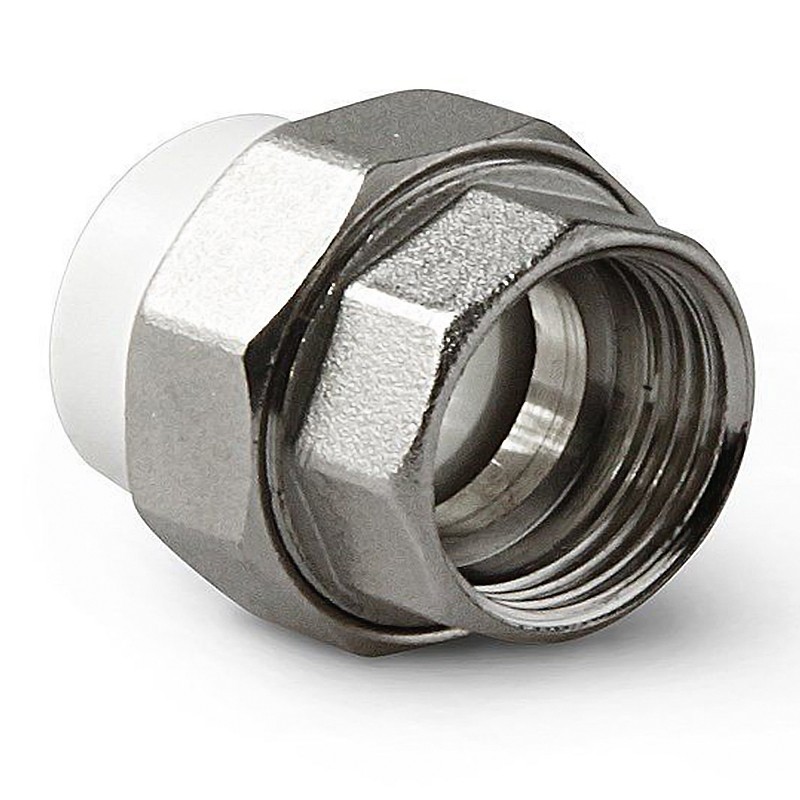 Муфта комбинированная ПП 20-3/4'' PN 25 разъёмная с внутренней резьбой белая Pro Aqua PA20010