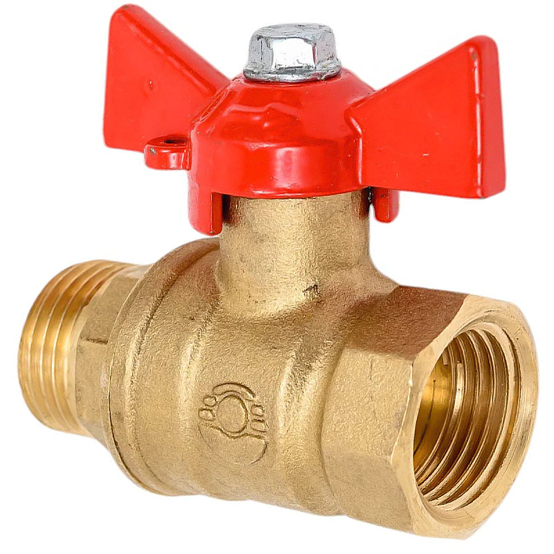Кран латунный шаровой 11Б27фт1М DN 32 PN 40 бабочка муфта-штуцер Valfex.218 DeltaPro-2