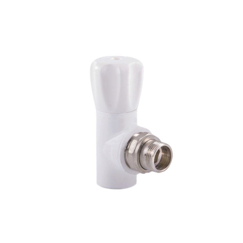 Вентиль для радиатора ПП 20-1/2'' PN 25 угловой с американкой белый РТП 10533-1