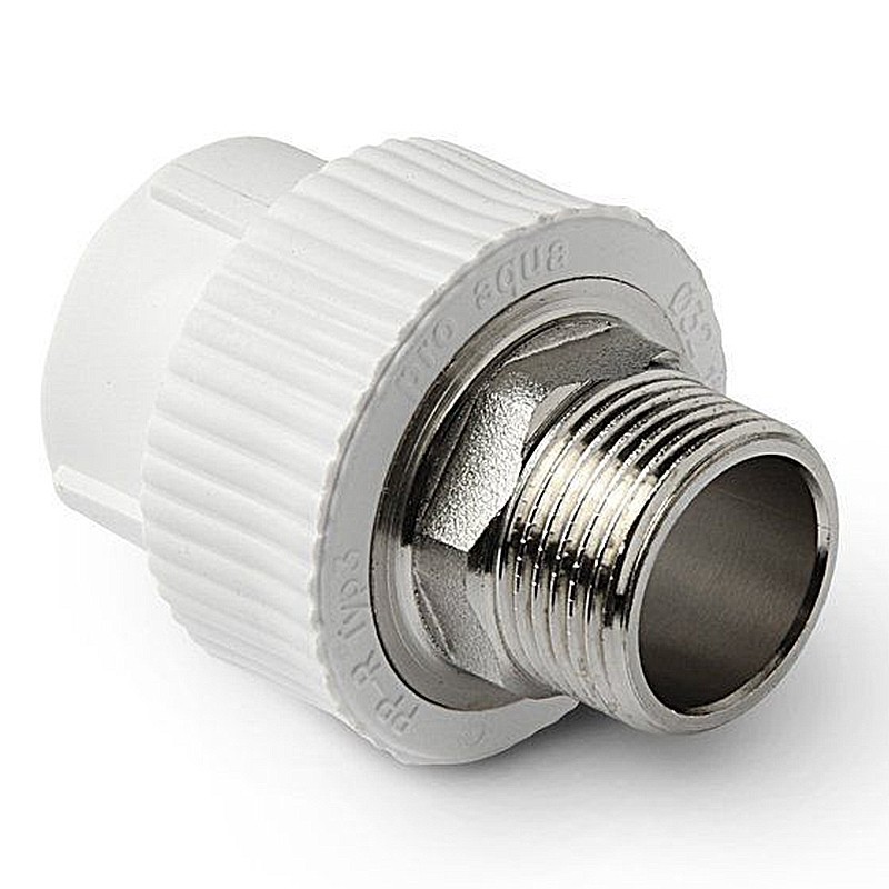 Муфта комбинированная ПП 40-1 1/4'' PN 25 под ключ с наружной резьбой белая Pro Aqua PA23520P-1