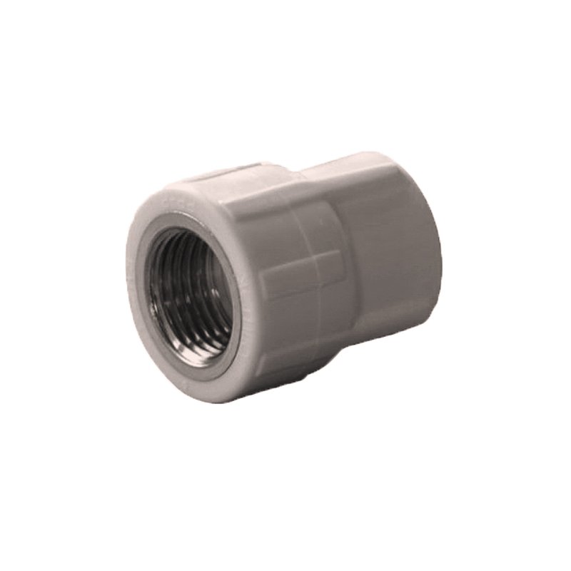 Муфта комбинированная ПП 25-3/4'' PN 25 с внутренней резьбой серая-1