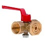 Кран латунный шаровой 11Б18бк(ф)2 DN 15 PN 16 под манометр G1/2''хG1/2'' с контрольным фланцем муфта-муфта рычаг Пензапромарматура