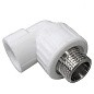Угольник комбинированный ПП 20-1/2'' PN 25 с наружной резьбой белый VALFEX  купить в Самаре | "Проконсим"