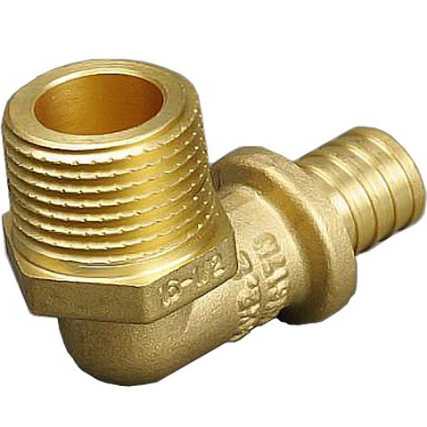 Угольник латунный для PEX труб 16-1/2'' PN 10 под надвижную гильзу с наружной резьбой ONE PLUS купить в Самаре | "Проконсим"