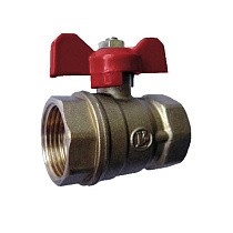 Краны латунные шаровые 11Б27п1 DN 20-32 PN 16 однотипные бабочка муфта-муфта купить в Самаре | "Проконсим"