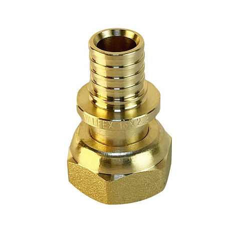 Муфта латунная для PEX труб 16-1/2'' PN 16 S-2,2мм переходная  с накидной гайкой Valfex VF.422.AF купить в Самаре | "Проконсим"