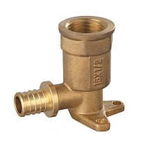 Угольники установочные латунные для PEX труб DN 16-25 PN 16 под надвижную гильзу с внутренней резьбой PLP купить в Самаре | "Проконсим"