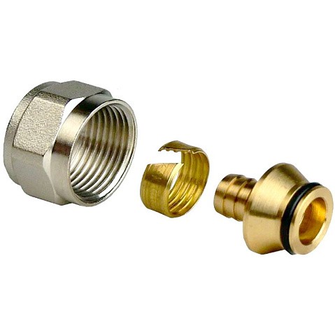 Евроконус латунный для PEX труб  16х2,2- 1/2'' PN 16  обжимной с накидной гайкой  РосТурПласт купить в Самаре | "Проконсим"