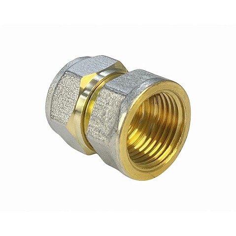 Муфты латунные для PEX труб DN 16-32 PN 10 обжимные никелированные с внутренней резьбой Valfex VF.302.N купить в Самаре | "Проконсим" Муфты латунные для PEX труб DN 16-32 PN 10 обжимные никелированные с внутренней резьбой Valfex VF.302.N купить в Самаре | "Проконсим"