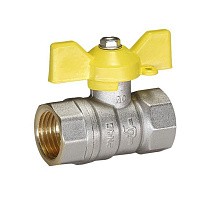 Краны латунные шаровые газовые DN 15-32 PN 25-40 никелированные бабочка муфта-муфта Temper серия 83 ГОСТ Р 59553 купить в Самаре | "Проконсим"