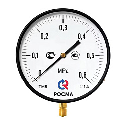  Манометр Росма ТМ-810Р.00 котловый, 250мм, 0-0.25МПа, резьба M20x1,5, радиальный, класс точности 1,5 (930093048) со склада Проконсим в Самаре