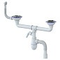 сифон для двойной мойки Unicorn В731VР, 40х50 гибкий отвод, 3 1/2'' х40 с отводом для стиральной машины, круглый перелив купить в Самаре | "Проконсим"