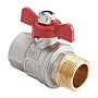Кран латунный шаровой MVI BV.514 DN 15 PN 40 никелированный полнопроходной муфта-штуцер бабочка купить в Самаре | "Проконсим"