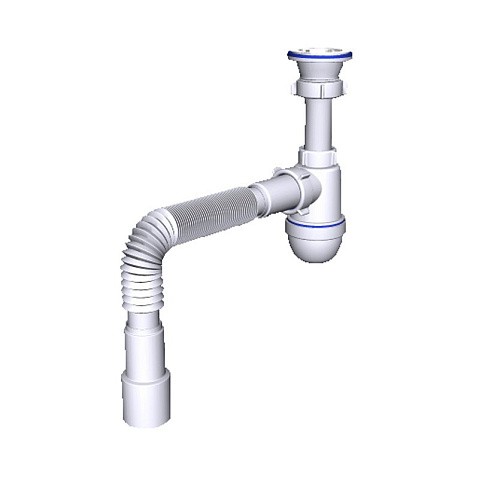 Сифон для умывальника-мойки бутылочный АНИ C0115 1 1/2 с гибкой трубой 40/50 купить в Самаре | "Проконсим"