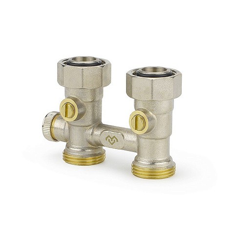 Узелы нижнего подключения VARMEGA VM138 DN20 прямой однотрубный 3/4''x3/4'' евроконус, с байпасом муфта-штуцер купить в Самаре | "Проконсим"