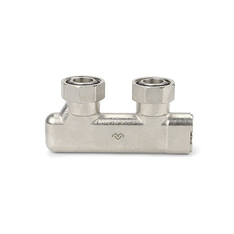 Узелы нижнего подключения VARMEGA VM139 DN20 угловой двухтрубный 3/4''x3/4'' евроконус, перекрёстный муфта-штуцер купить в Самаре | "Проконсим"