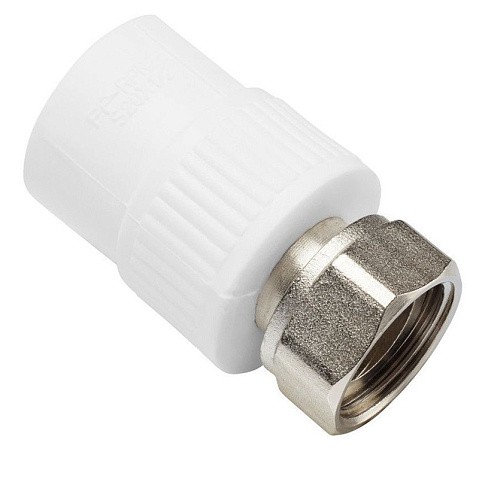 Муфта комбинированная ПП 20-3/4'' PN 25 с накидной гайкой белая VALFEX  купить в Самаре | "Проконсим"
