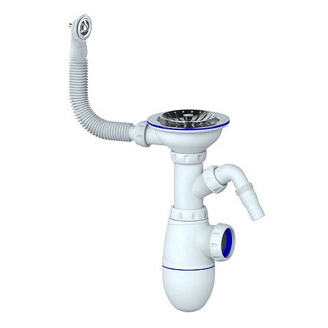 Сифон для мойки Unicorn В431VP, без отвода, 3 1/2'' х40 с отводом для стиральной машины, круглый перелив купить в Самаре | "Проконсим"