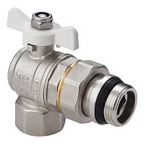 Краны латунные шаровые угловой с уплотнением MVI BV.523 DN 15-20 PN 40 американка бабочка купить в Самаре | "Проконсим"