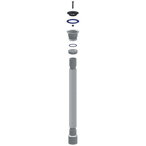 Сифон гофрированный Unicorn D240, 40х50 гибкий отвод, 1 1/2'' х40 чашка из нержавеющей стали, 1500мм купить в Самаре | "Проконсим"