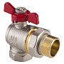 Кран латунный шаровой MVI AquaHit BV.322.04 DN 15 PN 25 бабочка американка полнопроходной угловой никелированный купить в Самаре | "Проконсим"