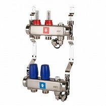 Коллекторные группы из нержавеющей стали DN 25 PN 10 с расходомерами, с дренажным краном и воздухоотводчиком MVI купить в Самаре | "Проконсим"