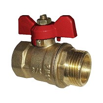 Краны латунные шаровые 11Б27п1 DN 15-32 PN 16 однотипные бабочка муфта-штуцер купить в Самаре | "Проконсим"