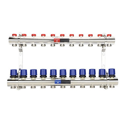 Коллекторная группа из латуни DN 25-11 вых. G-3/4'' евроконус, без расходомеров, без дренажного крана и воздухоотводчика VARMEGA VM15811 купить в Самаре | "Проконсим"