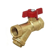 Краны латунные шаровые DN 15-20 PN 25 с фильтром бабочка муфта-муфта БАЗ КФ.А30.1 купить в Самаре | "Проконсим"