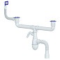 сифон для двойной мойки Unicorn В747V, 40х50 гибкий отвод, 1 1/2'' х40 с отводом для стиральной машины, прямоугольный перелив купить в Самаре | "Проконсим"