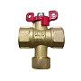 Кран латунный шаровой Пензапромарматура DN15 PN16 G1/2'' с фильтром никелированный полнопроходной муфта-муфта бабочка купить в Самаре | "Проконсим"