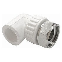 Угольник с накидной гайкой Valfex, DN 25-32, PN 25, белый купить в Самаре | "Проконсим"