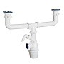 Сифон для двойной мойки бутылочный ORIO K-4059 1 1/2 выпуски нж D70, с 1 отводом купить в Самаре | "Проконсим"