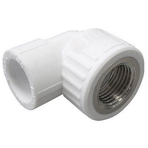 Угольник комбинированный ПП 25-3/4'' PN 25 с внутренней резьбой белый VALFEX  купить в Самаре | "Проконсим"
