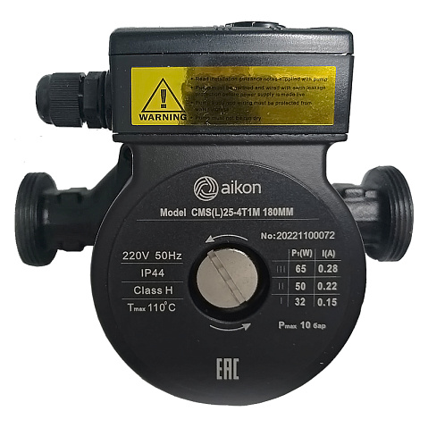 Насос циркуляционный PN 10,L 180 65Вт 1х220В с мокрым ротором AIKON CMS(L)25-4T1M 3х-скоростной резьбовой 110гр. купить в Самаре | "Проконсим"