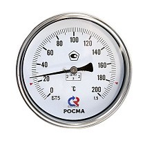 Термометр биметаллический РОСМА БТ-51.211, 100мм, осевой купить в Самаре | "Проконсим"