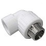 Угольник комбинированный ПП 20-1/2'' PN 25 с наружной резьбой белый VALFEX  купить в Самаре | "Проконсим"