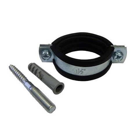 Хомут стальной оцинкованный 1 1/2'' (47-53) М8 с крепежом (шпилька и дюбель) купить в Самаре | "Проконсим"
