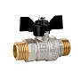Кран латунный шаровой LD Pride 47.304 DN 20 PN 40 никелированный штуцер-штуцер бабочка купить в Самаре | "Проконсим"