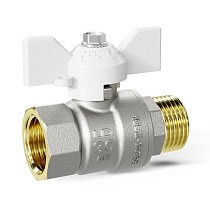 Краны латунные шаровые DN 15-32 PN 25-40 никелированные бабочка белая муфта-штуцер LD Pride 47.302 купить в Самаре | "Проконсим"