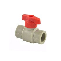 Краны шаровые ПП DN 20-25 PN 25 полупроходные серые с красной ручкой Valfex купить в Самаре | "Проконсим"