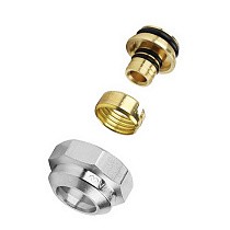 Евроконус 3/4'' DN 20 для PEX МП-труб обжимной 2 резьбовых кольца на штуцере Varmega купить в Самаре | "Проконсим"