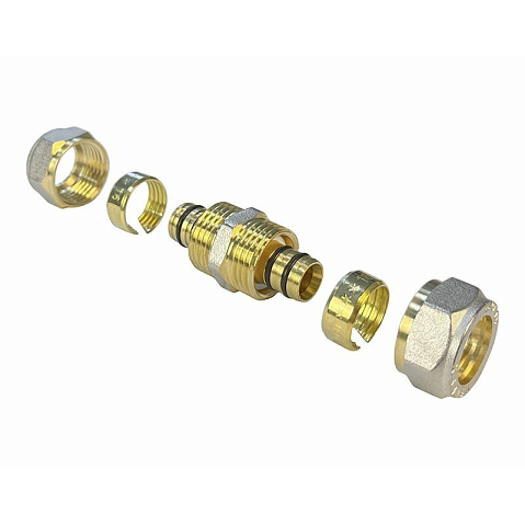 Муфта латунная для PEX труб 32-16 PN 10 обжимная никелированная Valfex VF.303.N  купить в Самаре | "Проконсим"