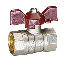 Краны латунные шаровые DN 15-32 PN 40 никелированные бабочка муфта-муфта Temper 88 купить в Самаре | "Проконсим"