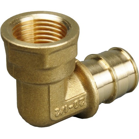 Угольник латунный для PEX труб 25-1/2'' PN 10 OP под надвижную гильзу с внутренней резьбой ONE PLUS купить в Самаре | "Проконсим"