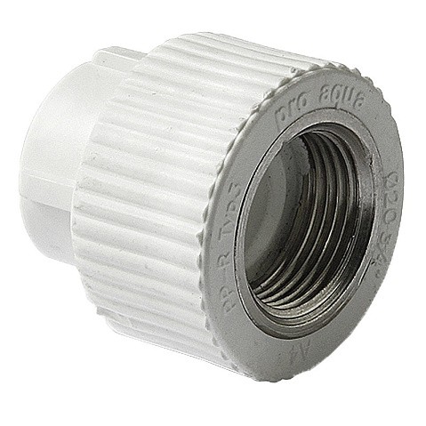 Муфта комбинированная ПП 25-3/4'' PN 25 с внутренней резьбой белая Pro Aqua PA22014P купить в Самаре | "Проконсим"